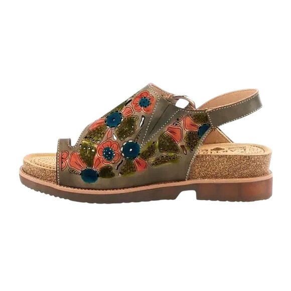 L'artiste Shoes - New L'Artiste By Spring Step Samya Toe Loop Sandal in Grey Multi W's EU 40